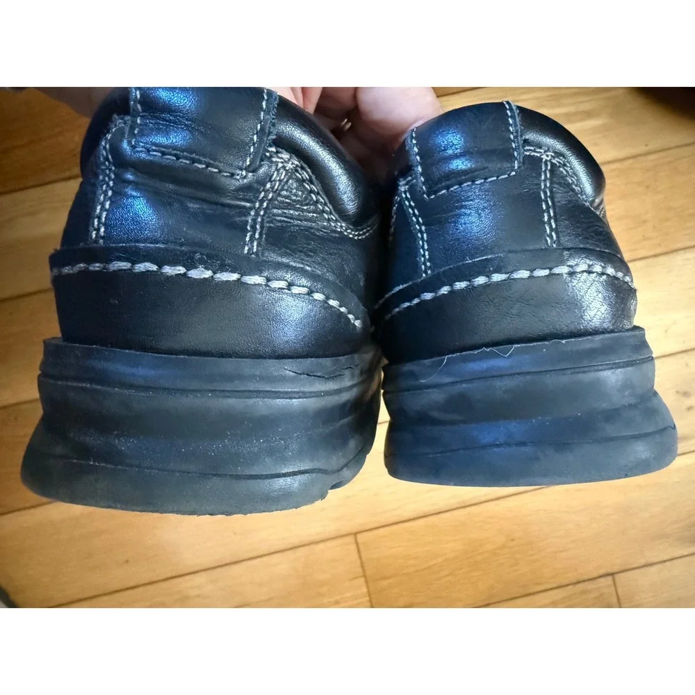 Dockers‎ ProStyle Mens Black Leather Slip On Loafers Square Toe 10.5M 90-29034